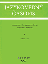 Jazykovedný časopis, 2023, roč. 74, č. 1 – SLOVKO 2023