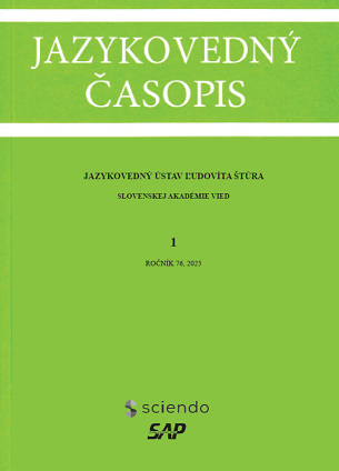 Jazykovedný časopis, 2025, roč. 76, č. 1 – SLOVKO 2025